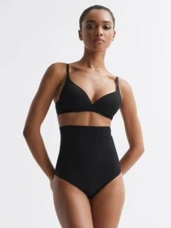 Reiss Black Spanx Shapewear High-Waisted Thong