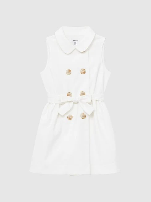 Reiss White Natalie Junior Sleeveless Belted Dress 4 Reiss White Natalie Junior Sleeveless Belted Dress - Image 2