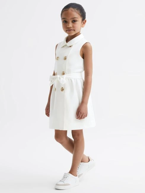 Reiss White Natalie Junior Sleeveless Belted Dress 5 Reiss White Natalie Junior Sleeveless Belted Dress - Image 3