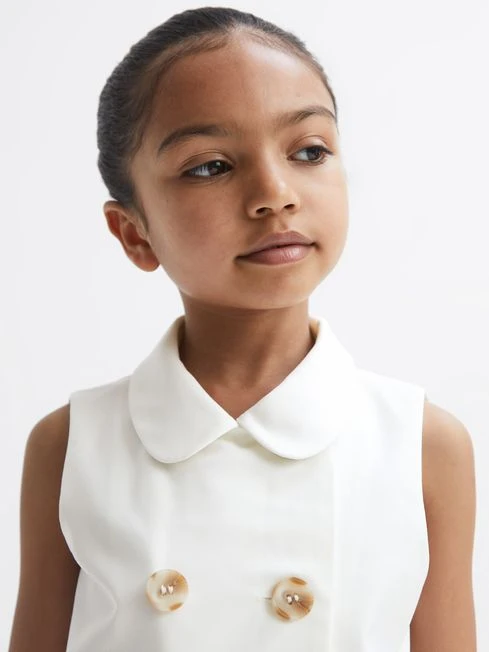 Reiss White Natalie Junior Sleeveless Belted Dress 6 Reiss White Natalie Junior Sleeveless Belted Dress - Image 4