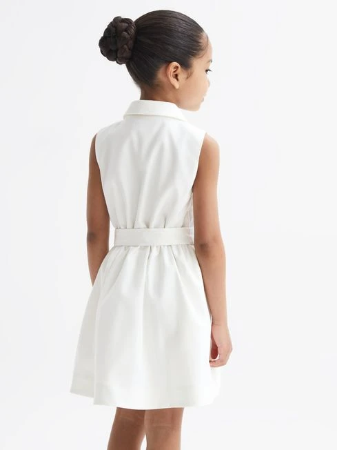 Reiss White Natalie Junior Sleeveless Belted Dress 7 Reiss White Natalie Junior Sleeveless Belted Dress - Image 5