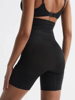 Reiss Black Spanx Shapewear High Rise Mid-Thigh Shorts -Style Trend Shop 983 579s3