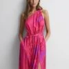 Reiss Pink Mila One Shoulder Paisley Maxi Dress -Style Trend Shop 990813s