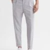 Reiss Grey Brighton Pleat Front Trousers -Style Trend Shop A10221s