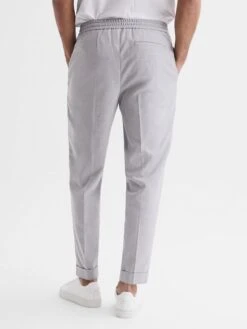 Reiss Grey Brighton Pleat Front Trousers -Style Trend Shop A10221s5