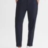 Reiss Navy Brighton Pleat Front Trousers -Style Trend Shop A11 850s