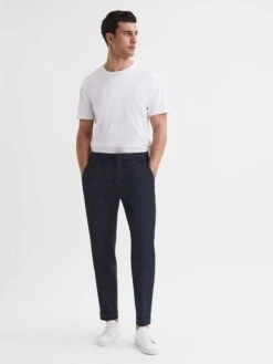 Reiss Navy Brighton Pleat Front Trousers 11 Reiss Navy Brighton Pleat Front Trousers -Style Trend Shop A11 850s3