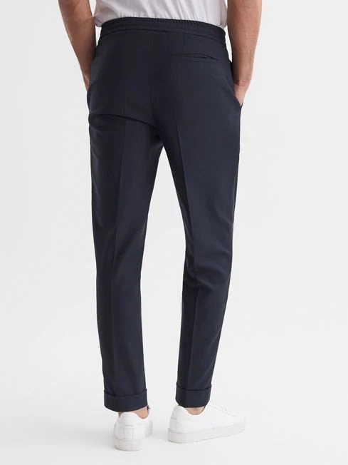 Reiss Navy Brighton Pleat Front Trousers 7 Reiss Navy Brighton Pleat Front Trousers - Image 5