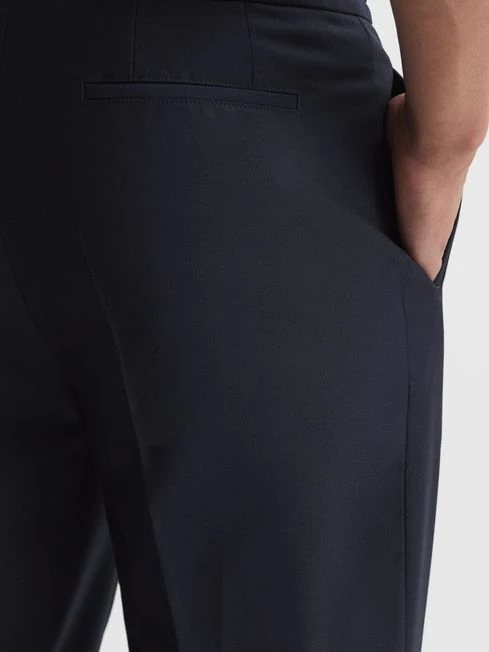 Reiss Navy Brighton Pleat Front Trousers 8 Reiss Navy Brighton Pleat Front Trousers - Image 6
