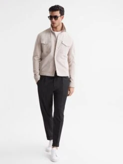 Reiss Black Brighton Pleat Front Trousers -Style Trend Shop A11 962s6