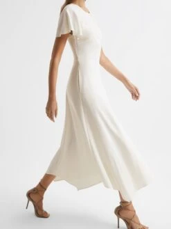 Reiss White Eleni Cap Sleeve Maxi Dress -Style Trend Shop A34747s3