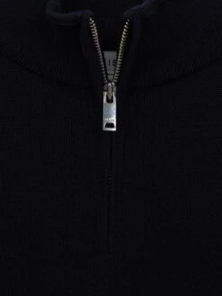 Reiss Navy Blackhall Junior Slim Fit Merino Wool Zip Neck Jumper -Style Trend Shop A76288s5