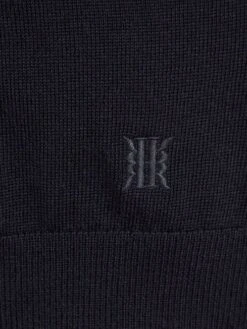 Reiss Navy Blackhall Junior Slim Fit Merino Wool Zip Neck Jumper -Style Trend Shop A76288s6