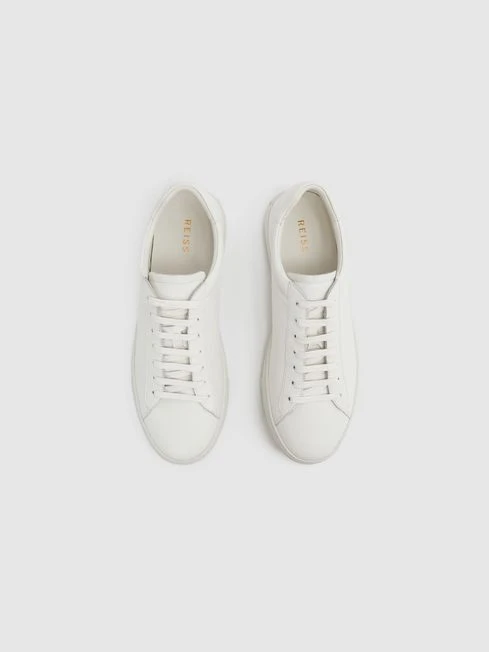 Reiss White Leather Trainers 4 Reiss White Leather Trainers - Image 2