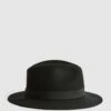 Reiss Black Ashbourne Wool Fedora Hat -Style Trend Shop A85 476s