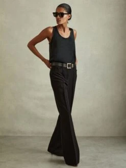 Reiss Black Riley Silk Front Vest -Style Trend Shop A90204s3