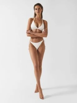 Reiss White Ripley Side Tie Bikini Bottoms