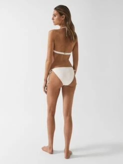 Reiss White Ripley Side Tie Bikini Bottoms -Style Trend Shop A91948s5