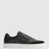 Reiss Black Ashley Leather Trainers -Style Trend Shop A93 392s