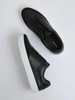 Reiss Black Ashley Leather Trainers -Style Trend Shop A93392s3