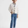 Reiss Ecru Chile Senior Wool Blend Cardigan -Style Trend Shop A97 639s