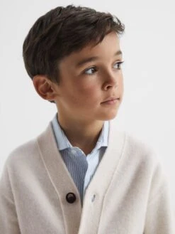 Reiss Ecru Chile Senior Wool Blend Cardigan -Style Trend Shop A97 639s6
