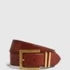 Reiss Tan Brompton Leather Belt 2 Reiss Tan Brompton Leather Belt -Style Trend Shop A99 022s