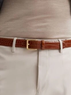 Reiss Tan Albany Leather Belt -Style Trend Shop C03855s4