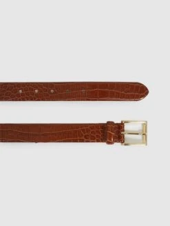 Reiss Tan Albany Leather Belt -Style Trend Shop C03855s5