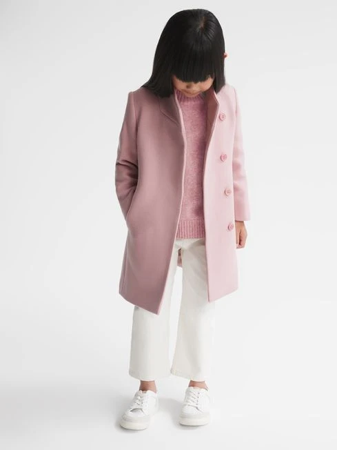 Reiss Pink Kia Junior Wool Blend Coat 5 Reiss Pink Kia Junior Wool Blend Coat - Image 3