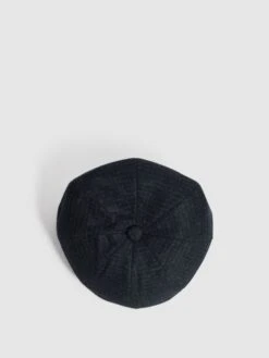 Reiss Navy Arbor Wool Baker Boy Cap -Style Trend Shop C09482s4