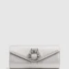 Reiss Off White Delphine Diamanté Buckle Satin Clutch -Style Trend Shop C14 848s