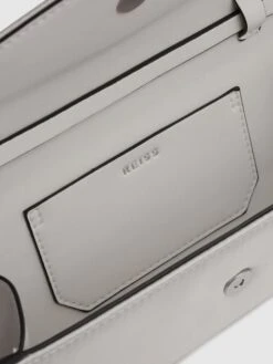 Reiss Off White Delphine Diamanté Buckle Satin Clutch -Style Trend Shop C14848s4