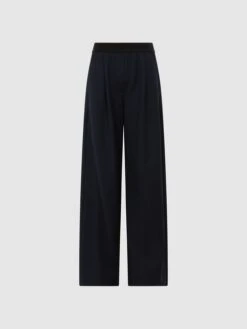 Reiss Navy Lena Wide Leg Elasticated Waist Trousers -Style Trend Shop C19 069s2