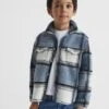 Reiss Blue Belair Junior Checked Overshirt -Style Trend Shop C20 843s