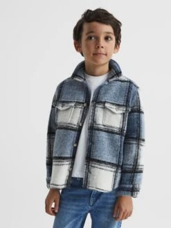 Reiss Blue Belair Junior Checked Overshirt