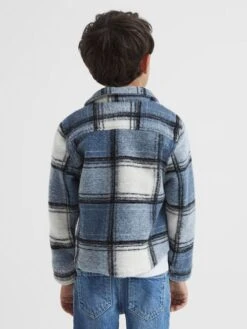 Reiss Blue Belair Junior Checked Overshirt -Style Trend Shop C20843s4