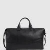Reiss Black Carter Leather Travel Bag -Style Trend Shop C23 865s