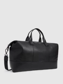 Reiss Black Carter Leather Travel Bag -Style Trend Shop C23865s4