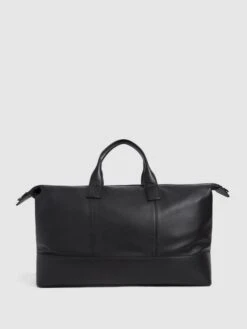 Reiss Black Carter Leather Travel Bag -Style Trend Shop C23865s5