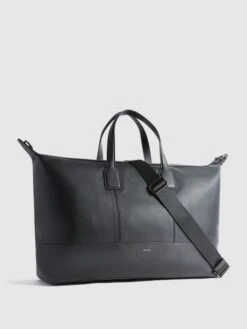Reiss Black Carter Leather Holdall -Style Trend Shop C25810s4