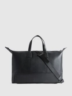 Reiss Black Carter Leather Holdall -Style Trend Shop C25810s5