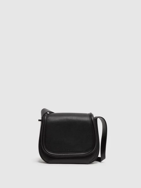 Reiss Black Cleo Leather Saddle Bag 3 Reiss Black Cleo Leather Saddle Bag