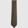 Reiss Dark Brown Melange Saturn Wool-Silk Blend Tie -Style Trend Shop C30671s