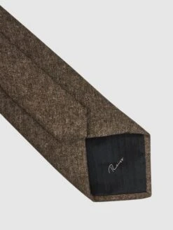 Reiss Dark Brown Melange Saturn Wool-Silk Blend Tie -Style Trend Shop C30671s4