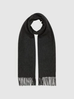 Reiss Charcoal Picton Cashmere Blend Scarf