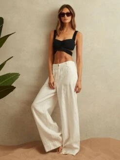 Reiss Black Cristina Wrap Design Bikini Top