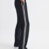 Reiss Navy Odell Wide Petite Wide Leg Pull On Trousers -Style Trend Shop C44 458s