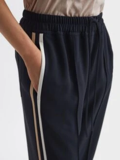 Reiss Navy Odell Wide Petite Wide Leg Pull On Trousers -Style Trend Shop C44458s4
