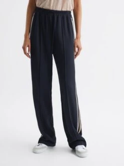 Reiss Navy Odell Wide Petite Wide Leg Pull On Trousers -Style Trend Shop C44458s6